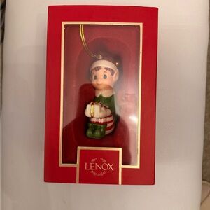 Lenox Festive Elf Ornament in Green and Red